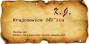 Krajcsovics Júlia névjegykártya