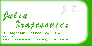 julia krajcsovics business card